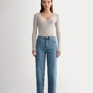 EverLane The 90's Way-High Classic Blue Women's Button Fly Jeans